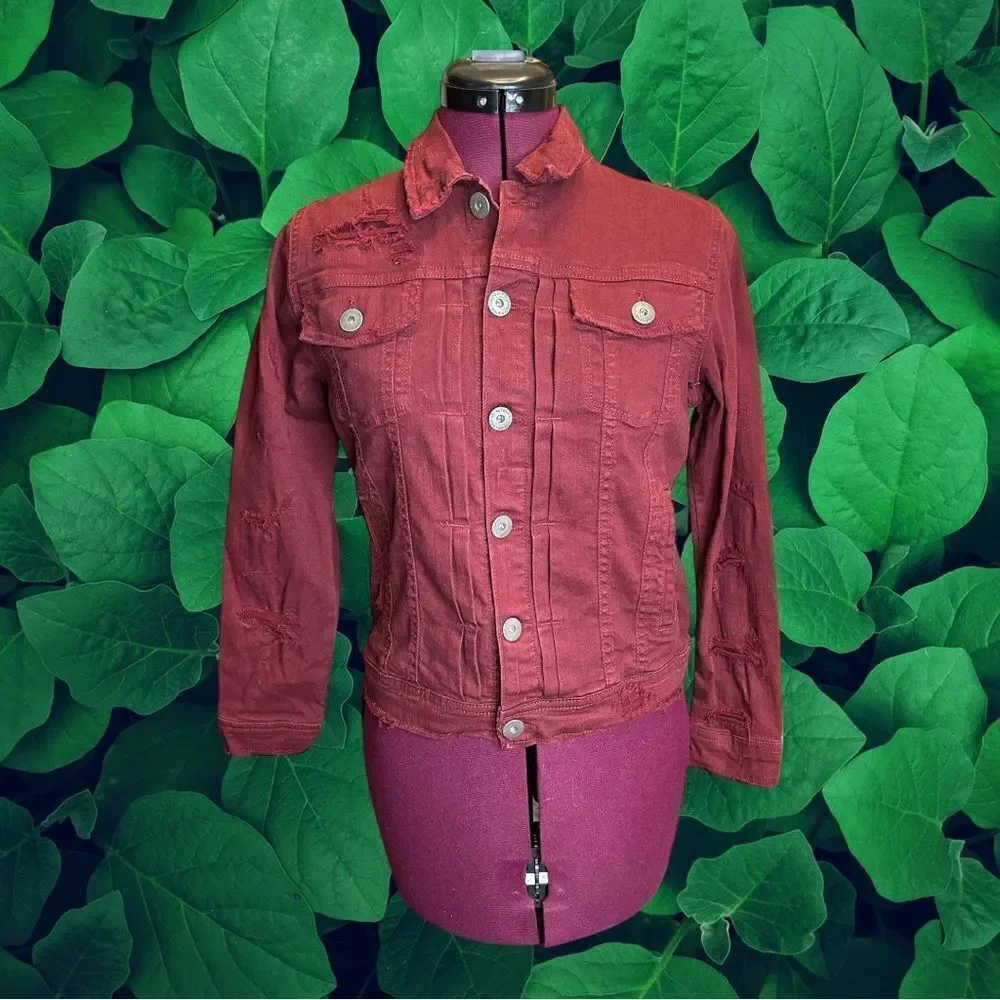 5 for $25🔥Jordan Craig Kids Legacy Edition Size 12 Maroon‎ Jean Jacket